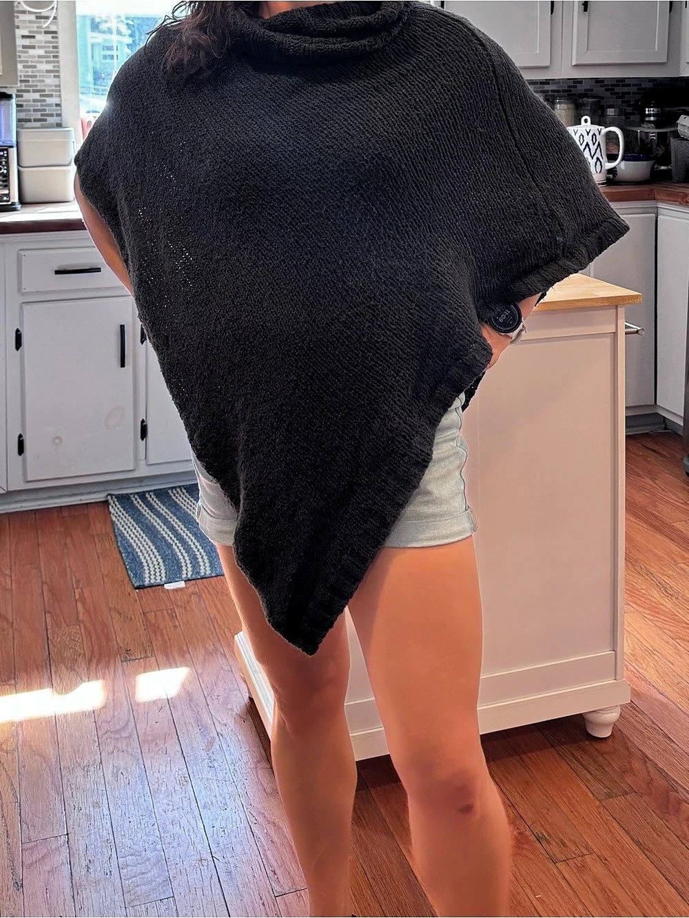 Eileen Fisher Gray Cowl Neck Poncho